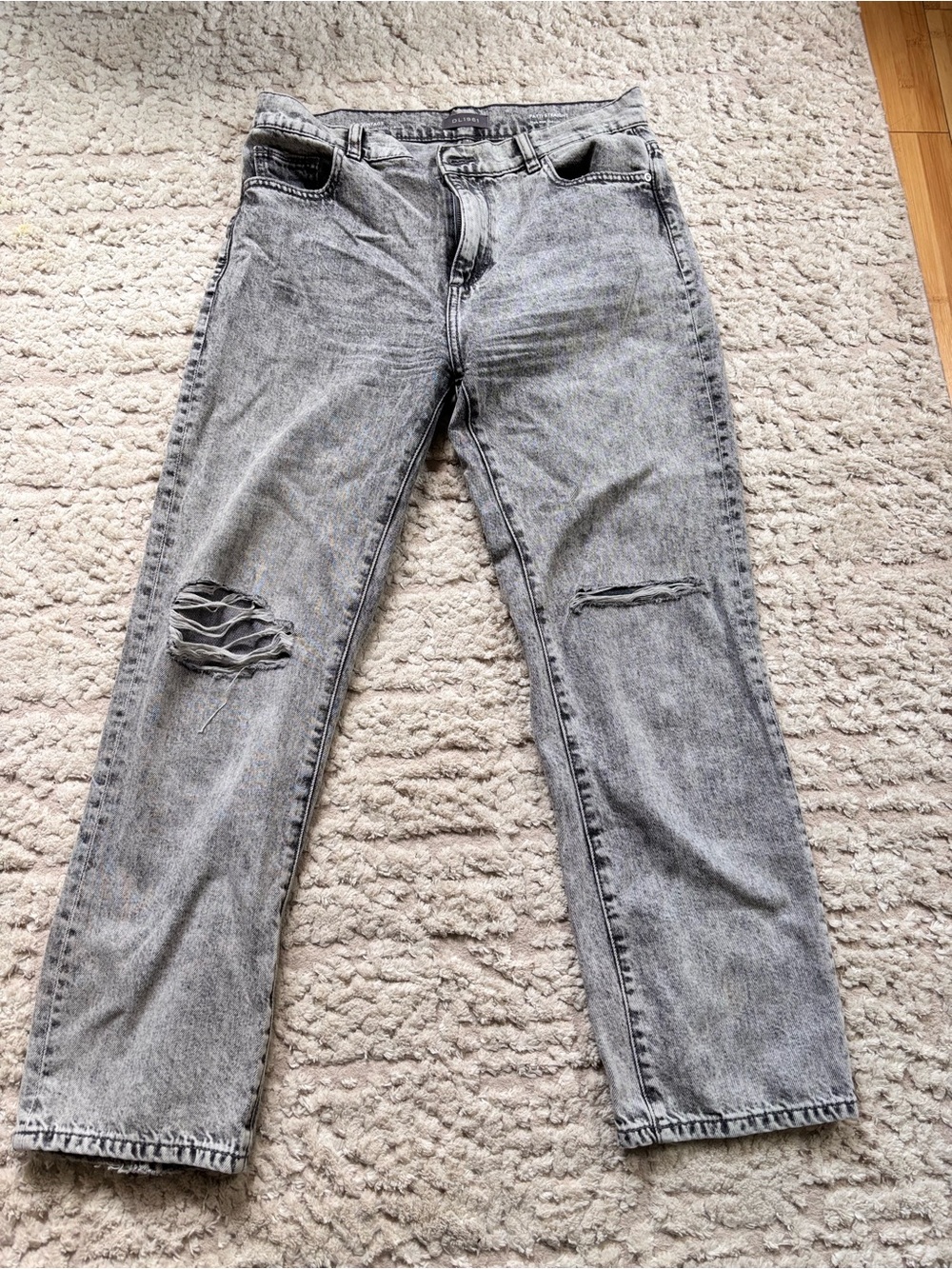 DL1961 Women’s Distressed Grey Jeans - Casual Slim Fit